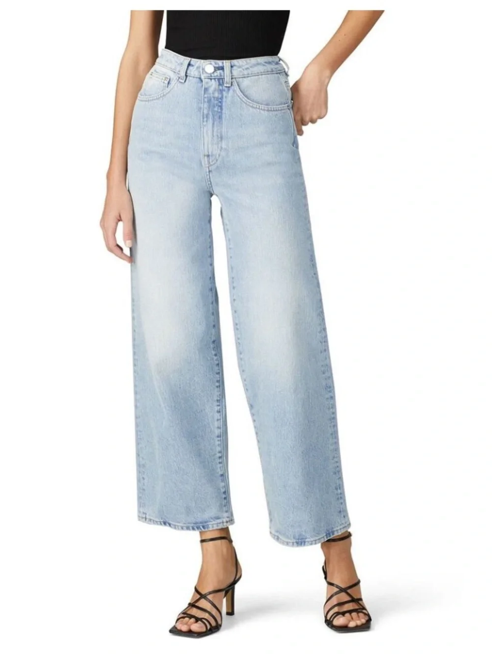 Toteme Flair High Rise Wide Leg Light Blue Jeans, Size 25